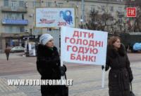 Кировоград: митинг возле новогодней елки