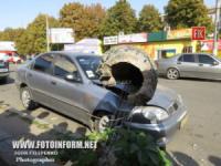 Кировоград: столб придавил автомобиль