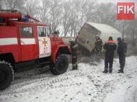На Кіровоградщині рятувальники допомогли водію автомобіля вибратись з кювету