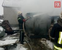 На Кіровоградщині вогнеборці загасили пожежу господарчої споруди