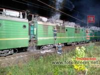 На залізничній колії між станціями Помічна та Новоукраїнка загорівся електровоз