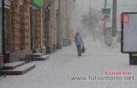 Сильний снігопад у Кропивницькому