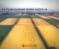 На Кіровоградщині можна купити чи продати більш ніж мільйон гектарів землі.