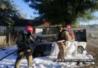 На Кіровоградщині у дворі будинку спалахнула автівка