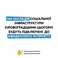 На Кіровоградщині 565 закладів соціальної інфраструктури будуть підключені до інтернету