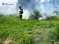На Кіровоградщині надзвичайники тричі залучались на гасіння пожеж