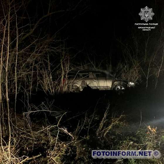 На Кіровоградщині п'яний водій розбив свою автівку (ФОТО)