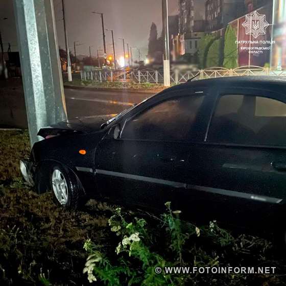 ДТП у Кропивницькому: Іномарка врізалась в електроопору (ФОТО)